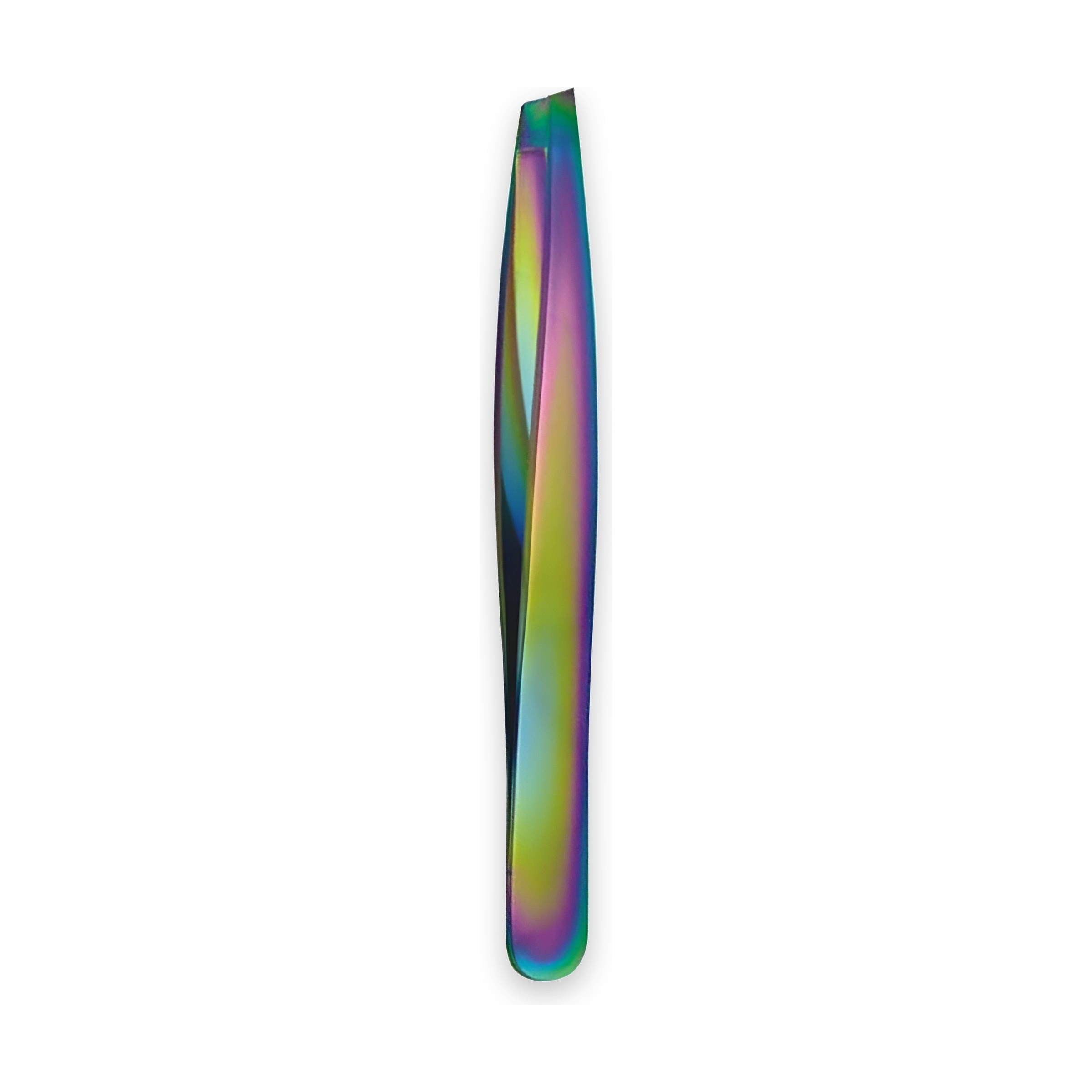Rainbow Titanium Slant-Tip Tweezers, Long